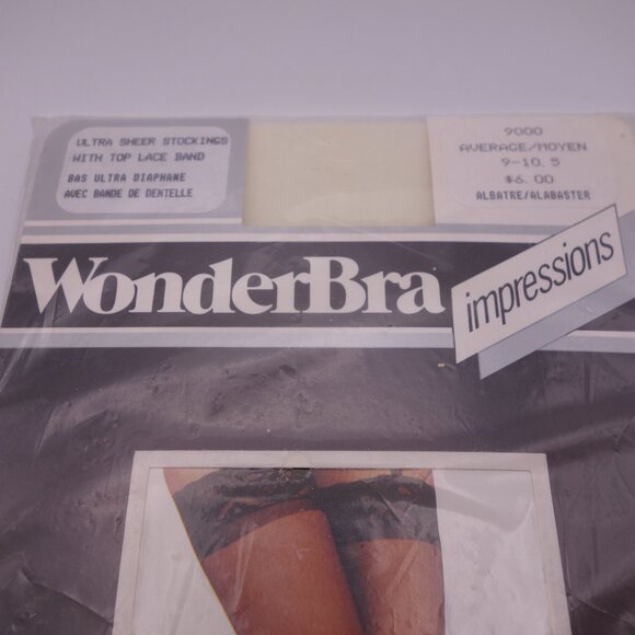WonderBra impressions Ultra Sheer Stocking with Top Lace Band Average Alabaster - Picture 3 of 13